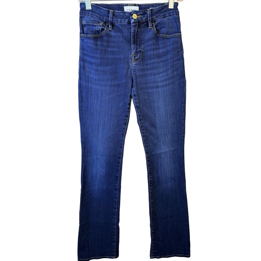 Frame Le Mini‎ Boot High Rise Dark Wash Bootcut Jeans Size 26 Indigo Stretch